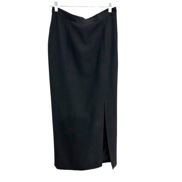Montage Collection Black Polyester Pencil Skirt With Side Slit Size 14 - Picture 1 of 8